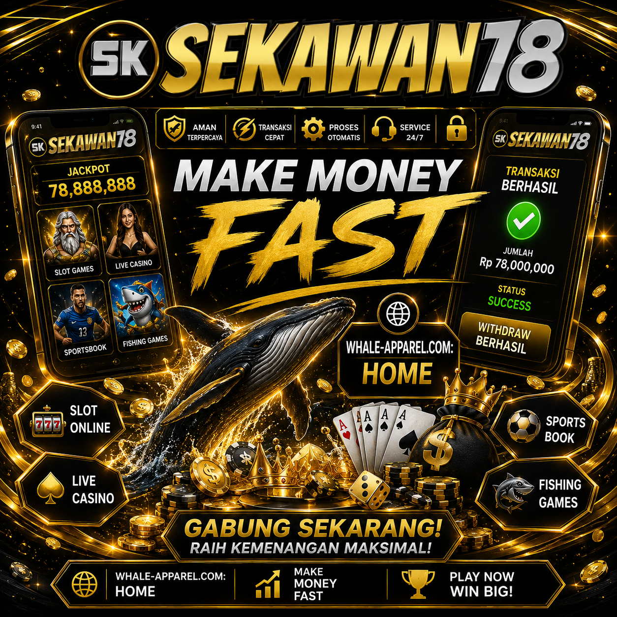 SEKAWAN78 # Whale-Apparel.com: Home - Make Money Fast